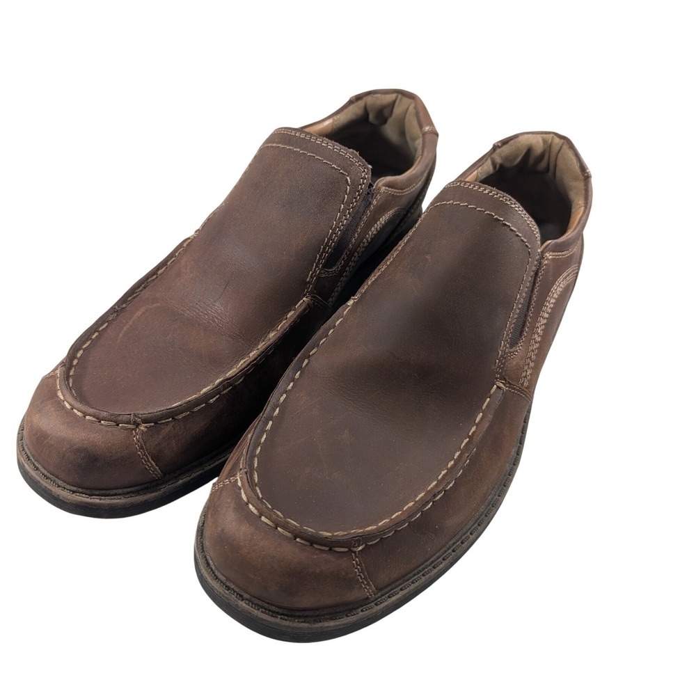 GH Bass Darren Mens 10.5M Brown Leather Slip On‎ Driving Loafers 0015-2878-200